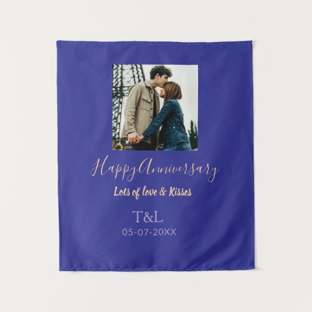 Tapete De Parede Moderno Boho feliz aniversário adicione nome laran (Frente)