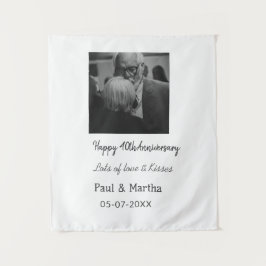 Tapete De Parede Moderno feliz 40º aniversário adicionar nome data 