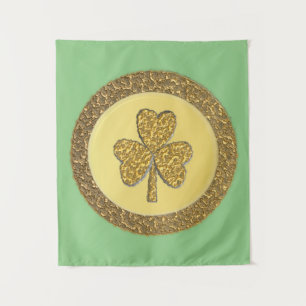 Tapete De Parede Moeda de Ouro Shamrock Irlandesa Sortuda