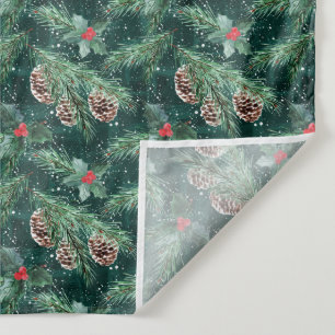 Tapete De Parede Molho de Natal em aquarela com cones