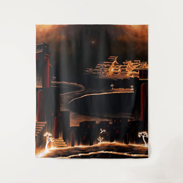 Tapete De Parede "Momentos Depois" - misteriosa arte enigmática. (Frente)