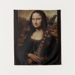 Tapete De Parede Mona Lisa segurando um violão (guitarrista)