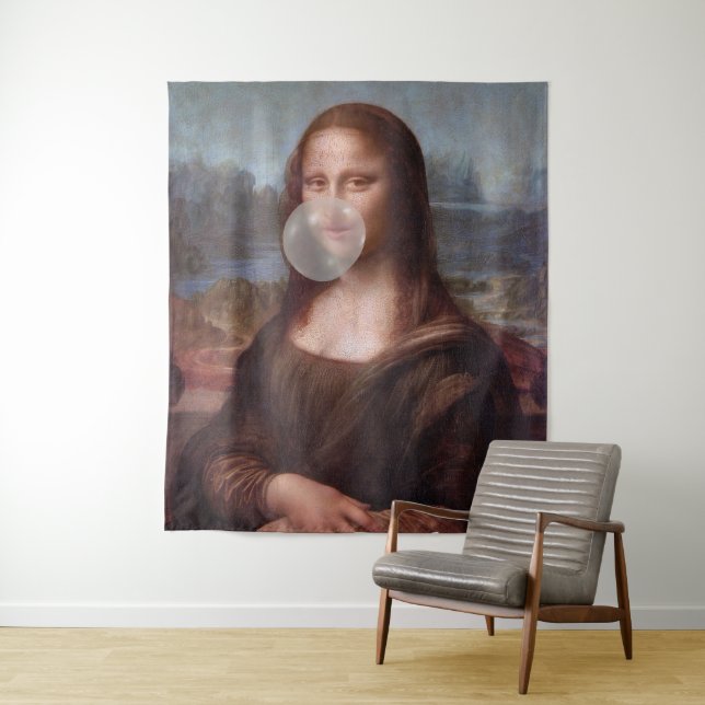 Tapete De Parede Mona Lisa soprando grande chiclete  (In Situ)