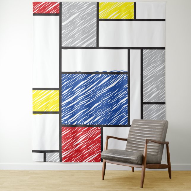 Tapete De Parede Mondrian Rabiscos Minimalista Arte Moderna De Stij (In Situ)