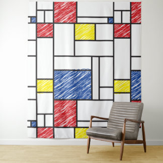 Tapete De Parede Mondrian Rabiscos Minimalista Arte Moderna De Stij
