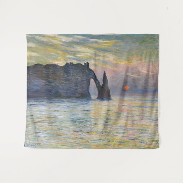 Tapete De Parede Monet - Manneport, Cliff em Etretat, Sunset (Frente (Horizontal))