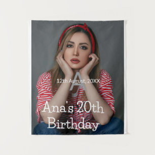 Tapete De Parede Monograma de foto feliz aniversário de 20 anos cin