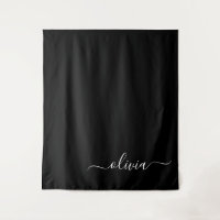 Monograma Elegante Moderno e Branco Negro