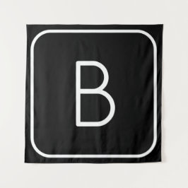 Tapete De Parede Monograma inicial estilizado moderno | Branco e Pr