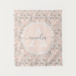 Tapete De Parede Monograma Nome Madeira russa e Rosas de vinagre Ro