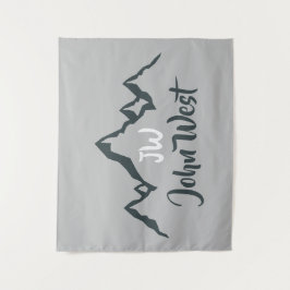 Tapete De Parede Monograma personalizável de cadeia montanhosa dese