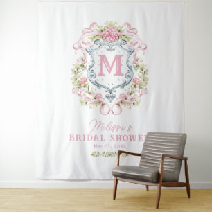 Tapete De Parede Monograma Românico Floral Crest Boas-vindas