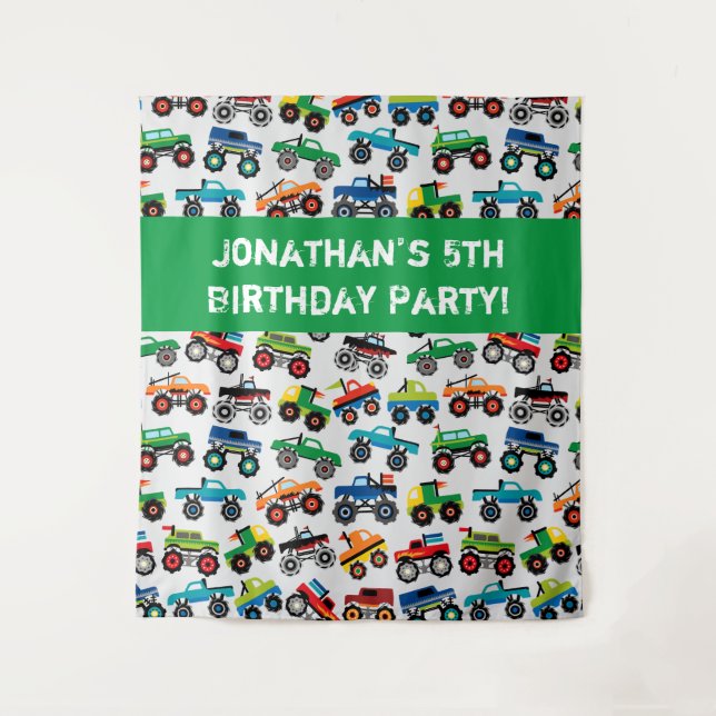 Tapete De Parede Monster Truck Infantil (Frente)