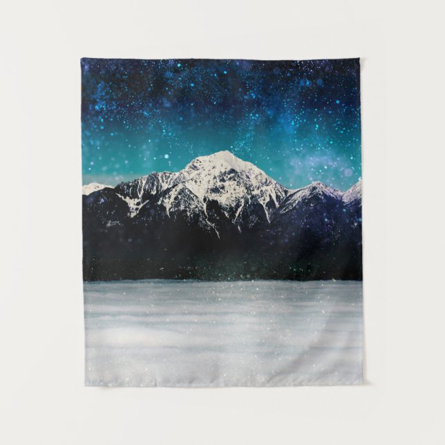 Tapete De Parede Montanha galáxia sonhadora acima das nuvens (Frente)