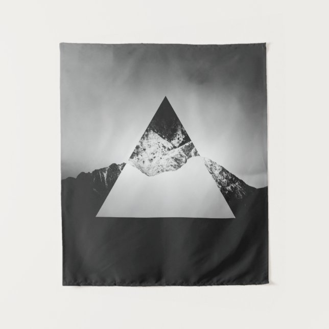 Tapete De Parede Montanha geométrica espelhada em triângulo (Frente)