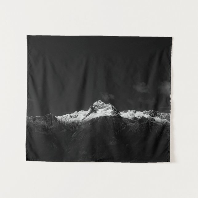 Tapete De Parede Montanha majestosa Triglav a preto e branco (Frente (Horizontal))