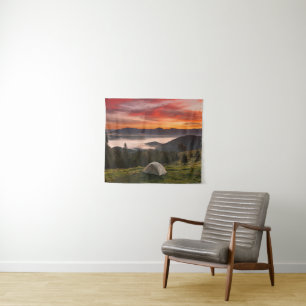 Tapete De Parede Montanhas Campanha Foggy Sunrise