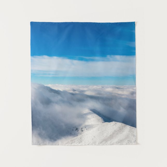 Tapete De Parede Montanhas que emergem de nuvens (Frente)