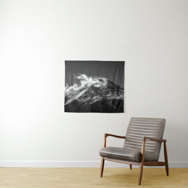Tapete De Parede Monte Fuji em preto e branco (In Situ (Horizontal))
