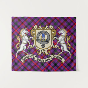 Tapete De Parede Montgomery Clan Crachá & Unicorns w/Tartan