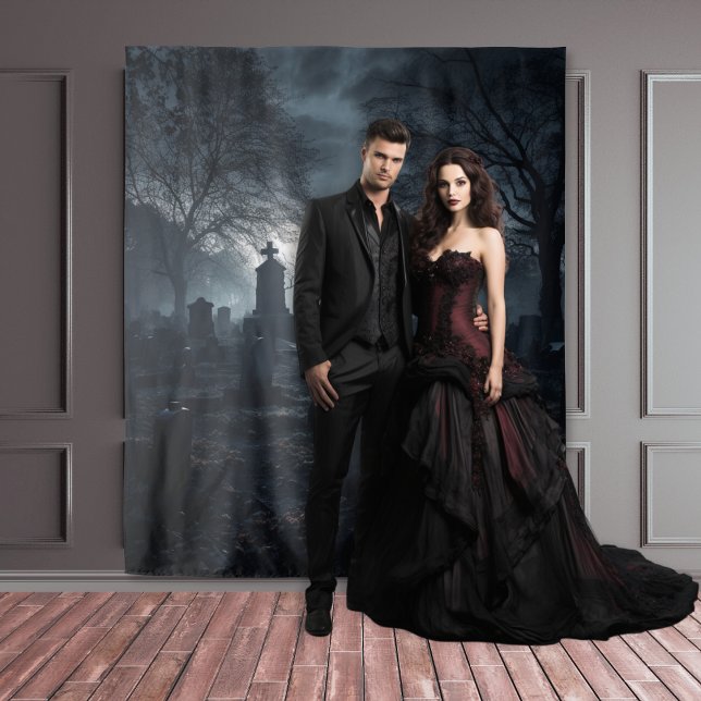Tapete De Parede Monumento de Cemitério ao Luar Gótico Mal-humorado (Criador carregado)