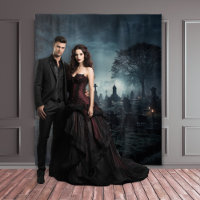 Moody Gothic Misty Graveyard em Dusk XLarge