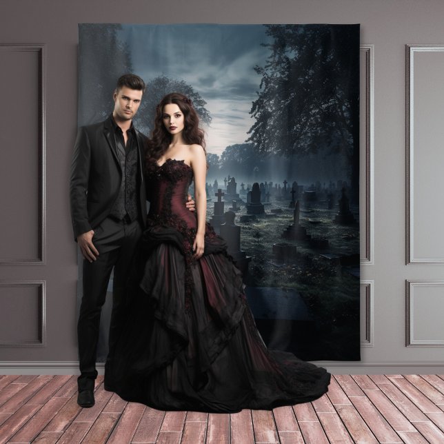 Tapete De Parede Moody Gothic Misty Moonlit Graveyard XLarge (Criador carregado)