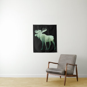 Tapete De Parede Moose Deer E Floresta Natureza