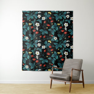 Tapete De Parede Morangos selvagens vermelhos/amarelos/azuis/pretos