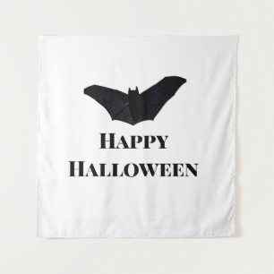 Tapete De Parede Morcego preto feliz Halloween adicionar texto nome