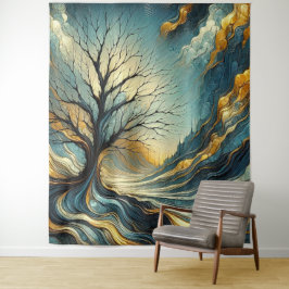 Tapete De Parede Morto Árvore 5 - Aquarela
