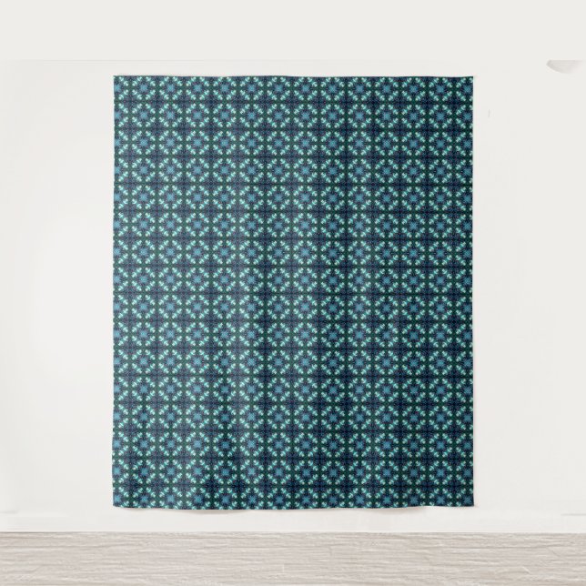 Tapete De Parede Mosaico de Lanterna Safira (Frente)