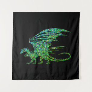 Tapete De Parede Mosaico do Dragão Verde Incrível