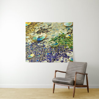 Tapete De Parede Mosaico Espanhol Verde Azul