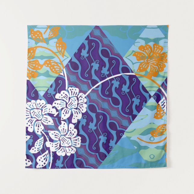 Tapete De Parede Motivos batidos indonésios com um plano muito dist (Frente)