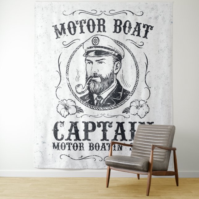 Tapete De Parede Motor Boat Captain Funny Pontoon Boating (In Situ)