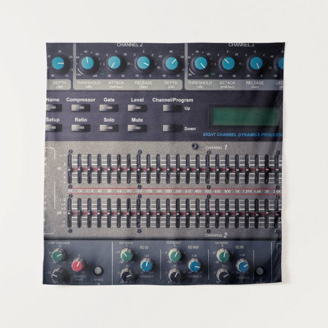 Tapete De Parede Muitos botões do Mixer de Som Studio (Frente)