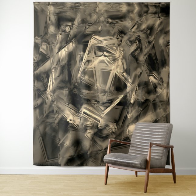 Tapete De Parede Muitos quadrados tortos manchados com 'pinceladas' (In Situ)