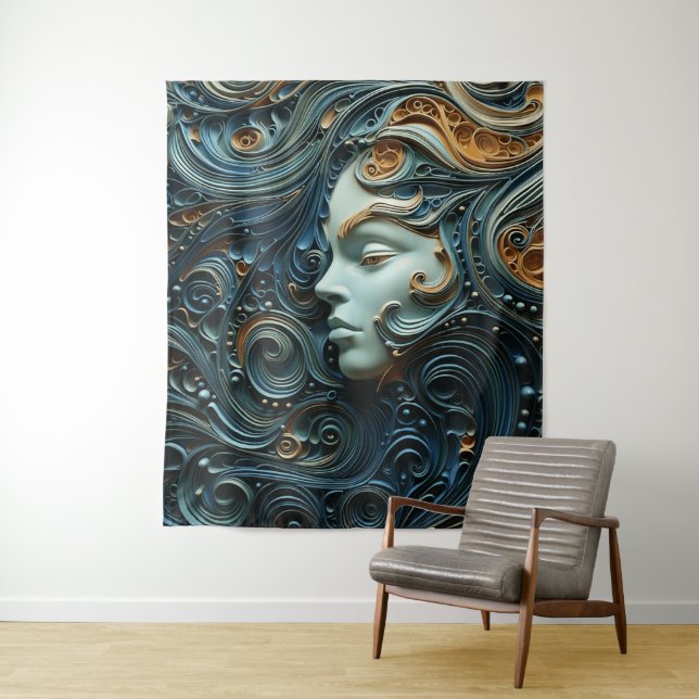 Tapete De Parede Mulher ao Luar Arte 3D (In Situ)