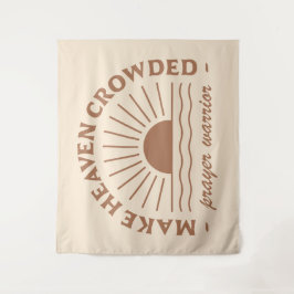 Tapete De Parede Mulher cristã cita estética boho beige