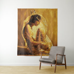 Tapete De Parede Mulher em Plástico – Pintura a Óleo