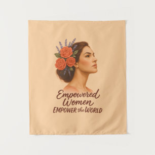 Tapete De Parede Mulher empoderada com floral