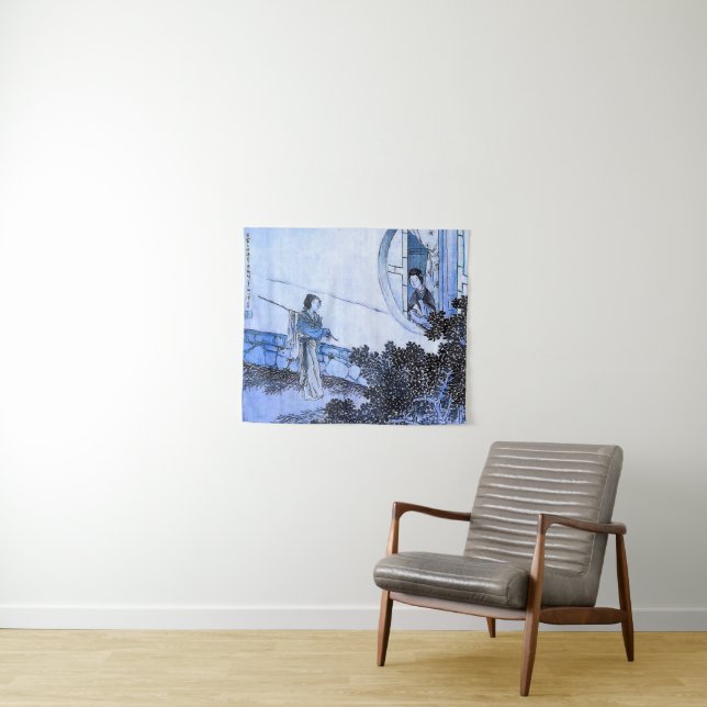 Tapete De Parede Mulher japonesa em quimono em moongate (In Situ (Horizontal))