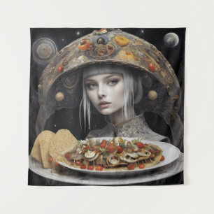 Tapete De Parede Mulher Loira No Planeta Taco Fantasia