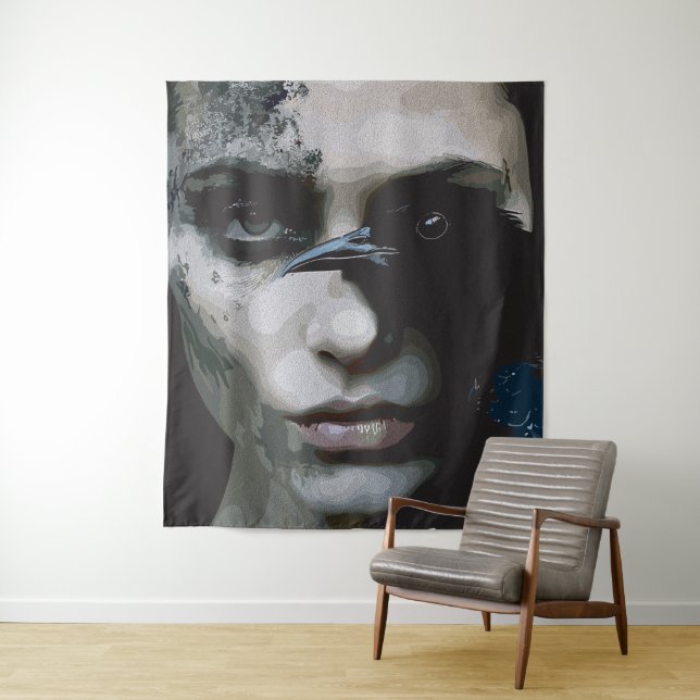 Tapete De Parede Mulher Misteriosa com Corvo (In Situ)