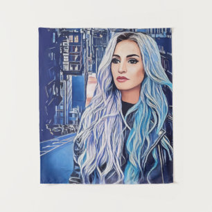 Tapete De Parede Mulher Na Arte Abstrato Surreal Da Cidade