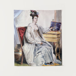 Tapete De Parede Mulher Vitoriana com Caixa de Joias - Vintage Eleg