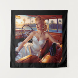 Tapete De Parede Mulheres elegantes em carros clássicos