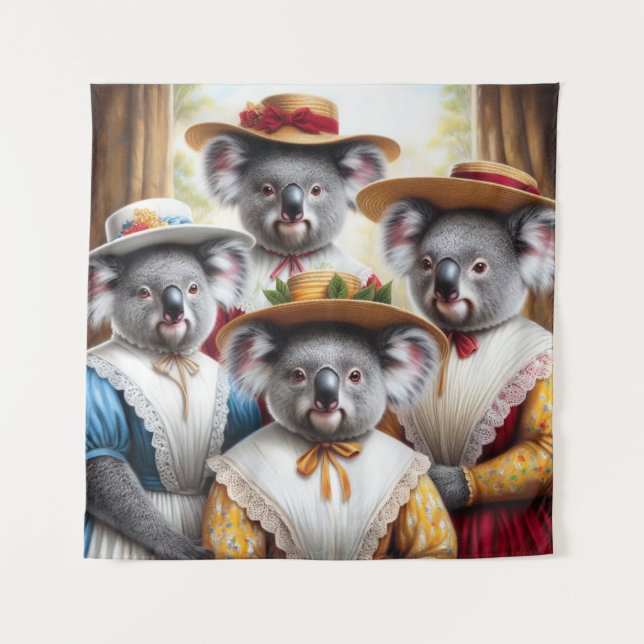 Tapete De Parede Mulheres Pequenas da Koala (Frente)