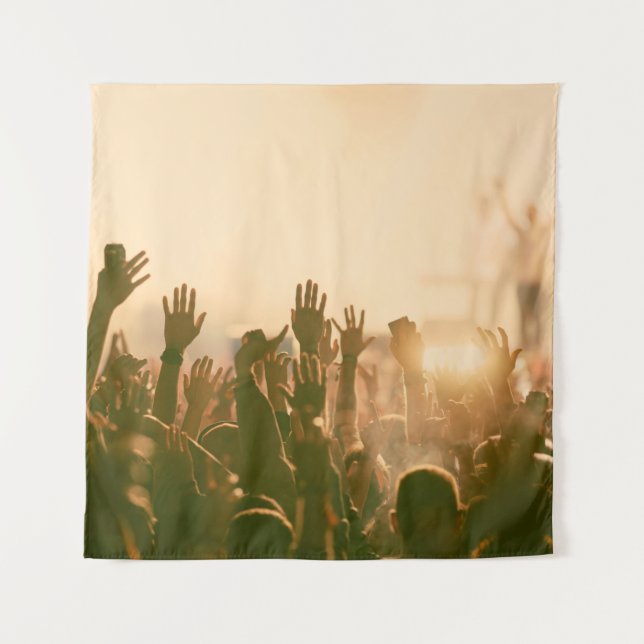 Tapete De Parede Multidão no concerto - Fotoconcerto retrô, multidã (Frente)